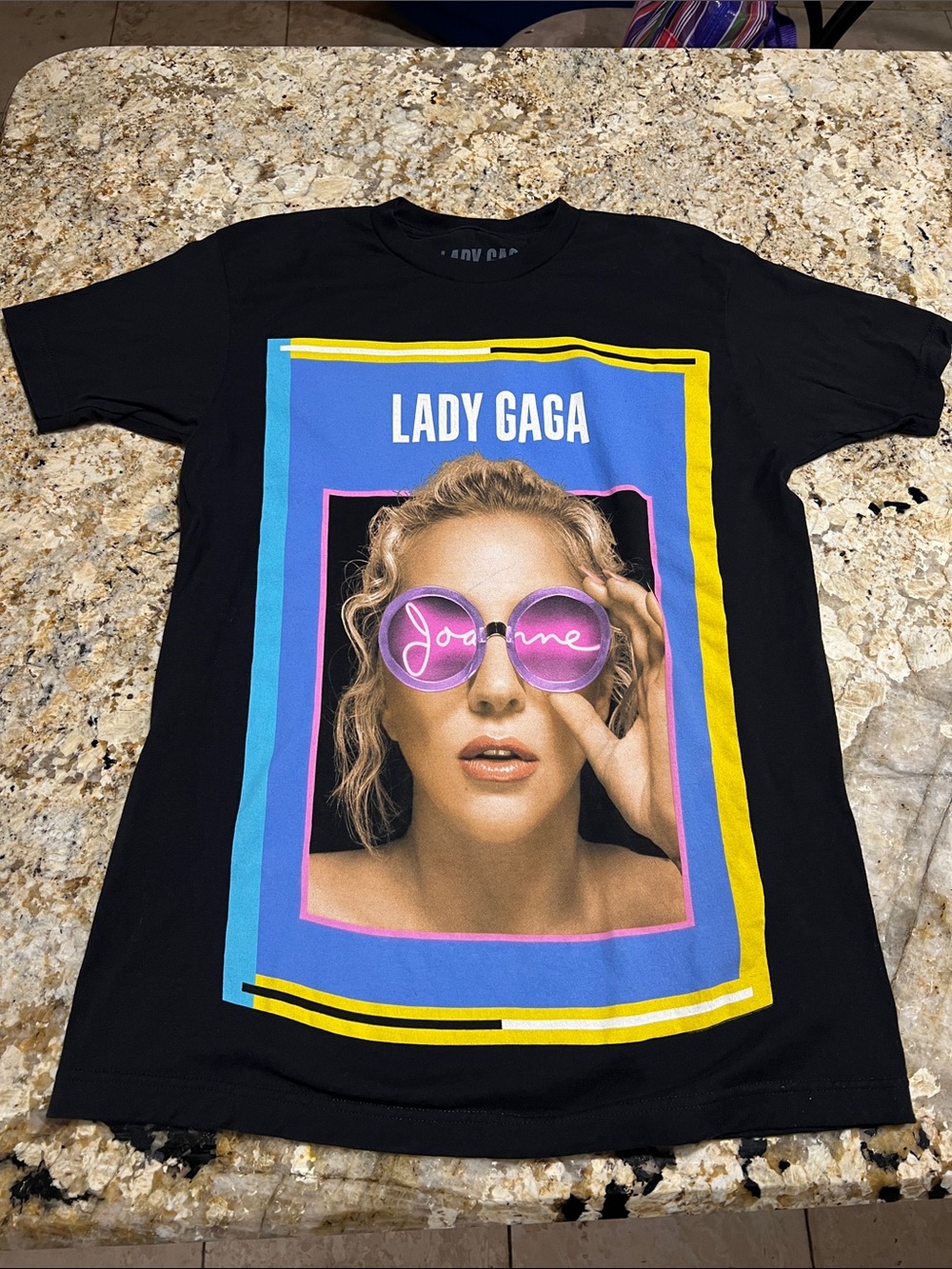 Lady Gaga Black Short Sleeve Graphic Tee Joanne World Tour